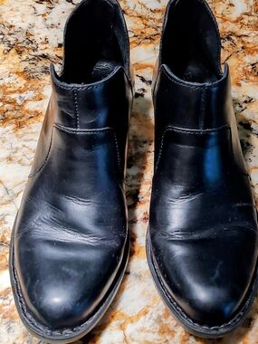 Born Black Leather Ankle Booties